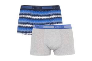 Трусы-боксеры Puma Worldhood Stripe Trunk L 2 пары gray/blue (501004001-010)