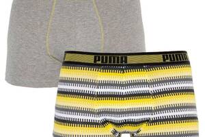 Трусы-боксеры Puma Worldhood Stripe Trunk L 2 пары gray/yellow (501004001-020)