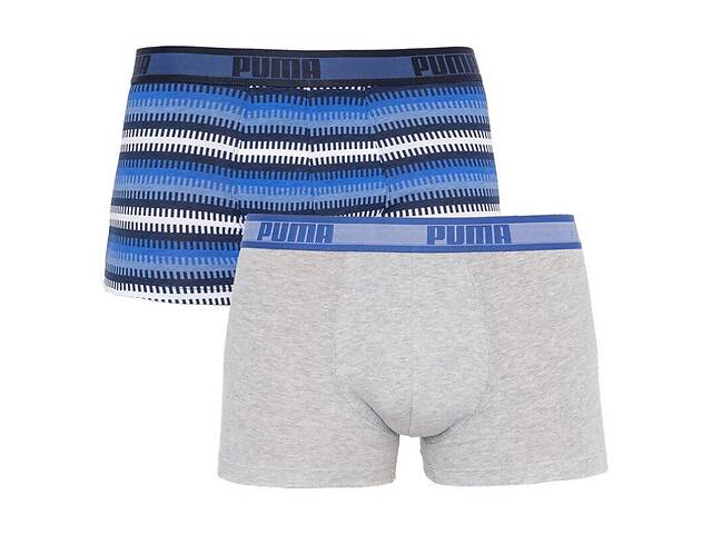 Трусы-боксеры Puma Worldhood Stripe Trunk M 2 пары gray/blue (501004001-010)