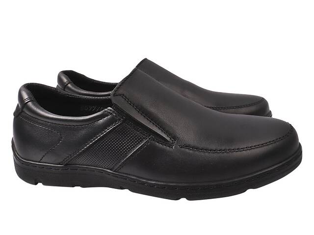 Туфлі чоловічі з натуральної шкіри чорні Konors 540-21/23DTC 41