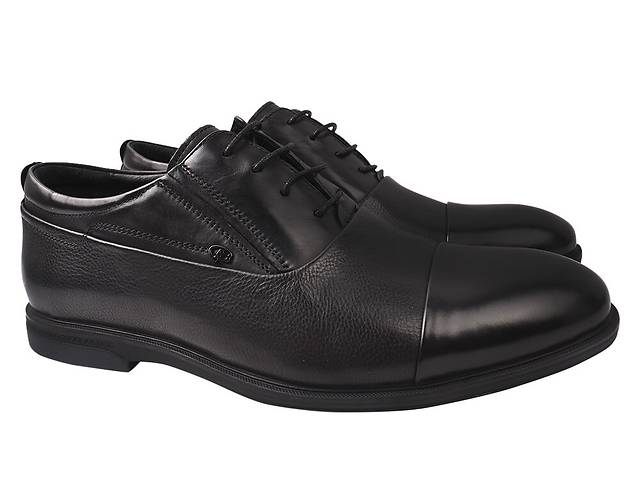 Туфлі чоловічі з натуральної шкіри на низькому ходу Чорні Cosottinni 319-21DT 42
