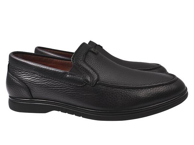 Туфлі чоловічі з натуральної шкіри на низькому ходу Чорні Cosottinni 322-21DTC 45
