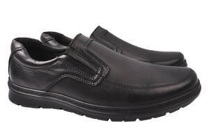 Туфлі чоловічі з натуральної шкіри на низькому ходу Чорні Konors 416-9/22DTC 40