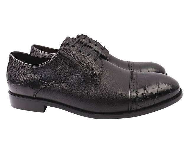Туфлі чоловічі з натуральної шкіри на низькому ходу колір Чорний Anemone 164-21DT 41