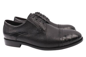 Туфлі чоловічі з натуральної шкіри на низькому ходу колір Чорний Anemone 164-21DT 40