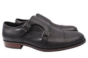 Туфлі чоловічі з натуральної шкіри на низькому ходу колір Чорний Arees 95-21DT 45