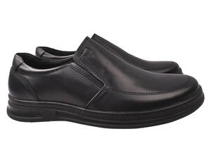 Туфлі чоловічі з натуральної шкіри на низькому ходу колір Чорний Konors 551-21/22DTC 45