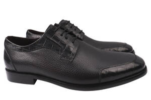 Туфлі чоловічі з натуральної шкіри на низькому ходу колір Чорний Lido Marinozi 216-21DT 42