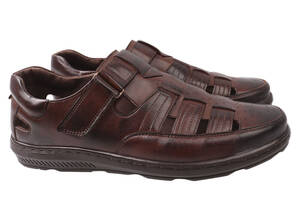 Туфлі чоловічі з натуральної шкіри на низькому ходу колір Коричневий Giorgio 17-21/22LTC 45