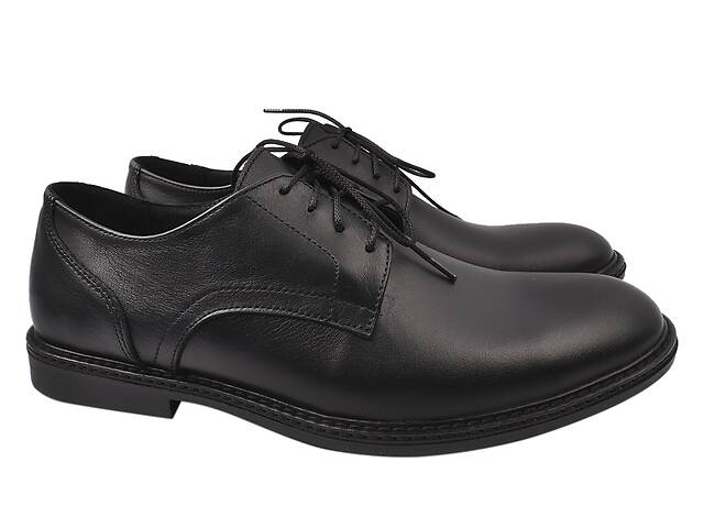 Туфлі чоловічі з натуральної шкіри, на низькому ходу, на шнурівці чорний Van Kristi 58-9/22DTC 41