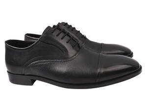 Туфлі чоловічі з натуральної шкіри на низькому ходу на шнурівці колір Чорний Lido Marinozi 214-21DT 45