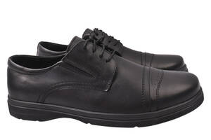 Туфлі чоловічі з натуральної шкіри на низькому ходу на шнурівці колір Чорний Vadrus 310-21DTC 41