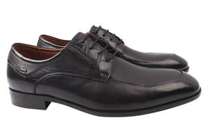 Туфлі чоловічі з натуральної шкіри на низькому ходу на шнурівці колір Чорний Anemone 165-21DT 41