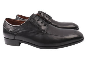Туфлі чоловічі з натуральної шкіри на низькому ходу на шнурівці колір Чорний Anemone 165-21DT 40
