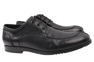 Туфлі чоловічі з натуральної шкіри на низькому ходу на шнурівці колір Чорний Arees 106-21/22DT 45