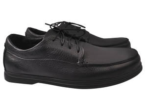 Туфлі чоловічі з натуральної шкіри на низькому ходу на шнурівці колір Чорний Van Kristi 88-21DTC 40