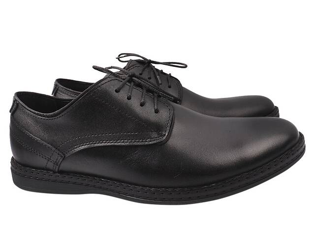 Туфлі чоловічі з натуральної шкіри на низькому ходу на шнурівці колір Чорний Van Kristi 48-9/22DTC 42