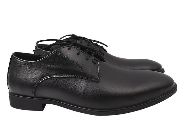Туфлі чоловічі з натуральної шкіри на низькому ходу на шнурівці колір Чорний Van Kristi 90-21/22DT 43