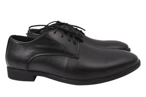 Туфлі чоловічі з натуральної шкіри на низькому ходу на шнурівці колір Чорний Van Kristi 90-21/22DT 42