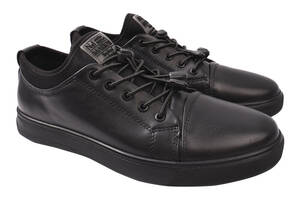 Туфлі комфорт чоловічі з натуральної шкіри на шнурівці на платформі Чорні Marion 7-20DTC 40