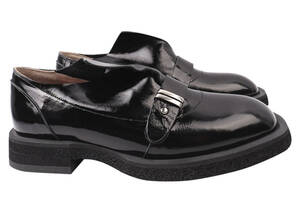 Туфлі жіночі з натуральної лакової шкіри на низькому ходу Чорні Lottini 179-21DTC 37
