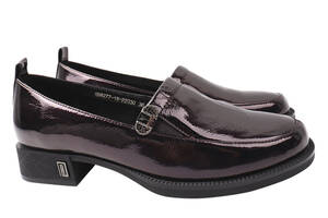 Туфлі жіночі з натуральної лакової шкіри на низькому ходу Темно-фіолетовий Polann 154-21DTC 37
