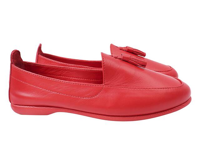 Туфлі жіночі з натуральної шкіри на низькому ходу Червоні Gossi 63-21DTC 37