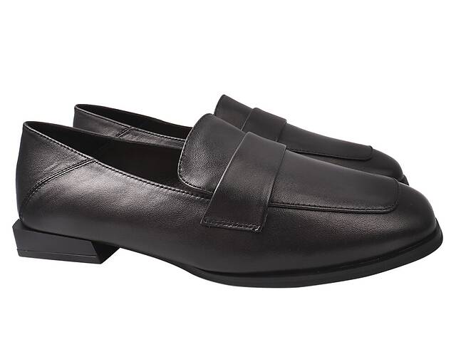 Туфлі жіночі з натуральної шкіри на низькому ходу Чорні Berkonty 324-21DTC 40