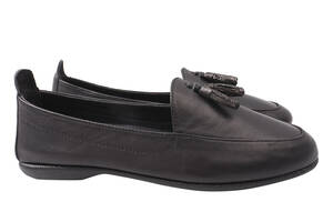 Туфлі жіночі з натуральної шкіри на низькому ходу Чорні Gossi 65-21DTC 39