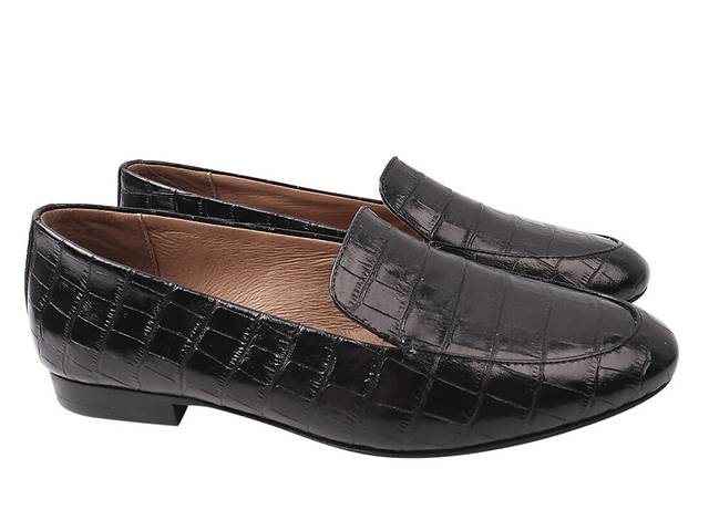 Туфлі жіночі з натуральної шкіри на низькому ходу Чорні Grossi 224-21DTC 36