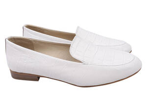Туфлі жіночі з натуральної шкіри на низькому ходу колір Білий Grossi 223-21DTC 36