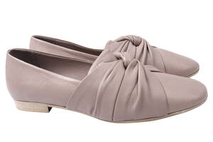 Туфлі жіночі з натуральної шкіри на низькому ходу колір Капучіно Bueno 252-21DTC 40