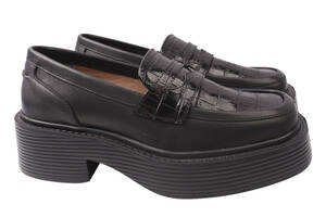 Туфли женские из натуральной кожи на платформе Черные Grossi 218-21DTC 39