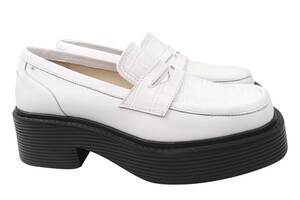Туфли женские из натуральной кожи на платформе цвет Белый Grossi 228-21DTC 40