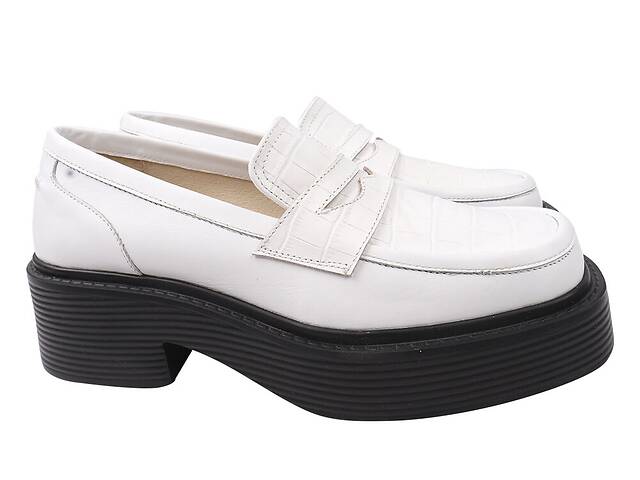 Туфлі жіночі з натуральної шкіри на платформі колір Білий Grossi 228-21DTC 38