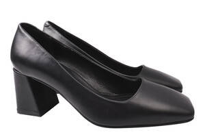 Туфлі жіночі з натуральної шкіри на великому каблуці Чорні DaCota 36-21DT 37