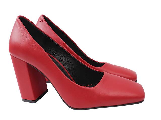 Туфлі жіночі з натуральної шкіри на великому каблуці колір Червоний Da Cota 38-21DT 40