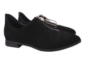 Туфлі жіночі з натуральної замші на низькому ходу Чорні Brocoly 325-21DTC 40