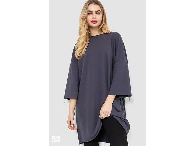 Туника однотонная Ager 102R362-1 6XL-7XL Темно-серый