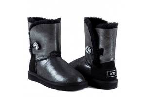 UGG Bailey Button I DO Black-99 UGG Черный - Серебро ( Silver) 36 (5) Женский Замша (пропитка) 22 см (UGG99_36)