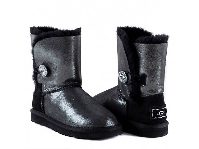 UGG Bailey Button I DO Black-99 UGG Черный - Серебро ( Silver) 36 (5) Женский Замша (пропитка) 22 см (UGG99_36)