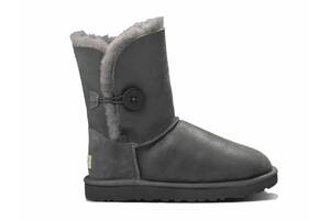 UGG Bailey Button Leather Metalic Grey-17 UGG Серый 36 (5) Женский Замша (пропитка) 22 см (UGG17_36)