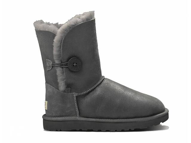 UGG Bailey Button Leather Metalic Grey-17 UGG Серый 36 (5) Женский Замша (пропитка) 22 см (UGG17_36)