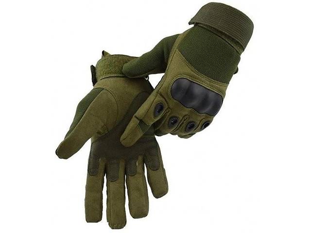Универсальные полнопалые перчатки с защитой косточек Solve L олива 8001-L