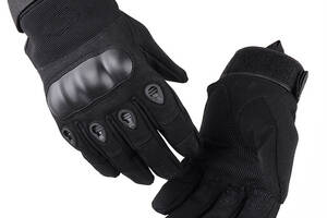 Универсальные тактические полнопалые перчатки с защитой косточек Solve М черные 8000-М