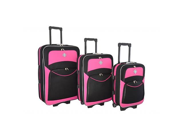 Чемодан Bonro Style набор 3 шт. черно-розовый
