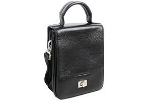 Вертикальная мужская кожаная барсетка сумка Giorgio Ferretti Черный (EF172 black)