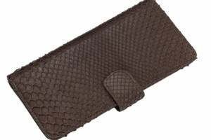 Вертикальное портмоне из питоновой кожи Ekzotic Leather Коричневый (snw 24)