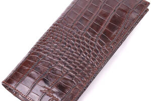 Вертикальный бумажник из натуральной фактурной кожи KARYA 21434 Коричневый