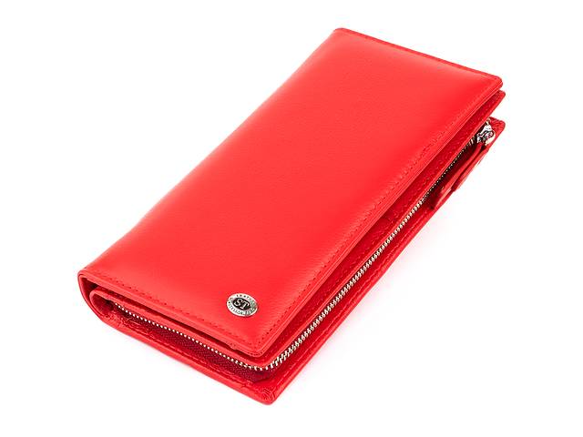 Вертикальный кошелек кожаный ST Leather 19275 Красный 19х9,5х2,5 см
